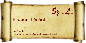 Szauer Lóránt névjegykártya