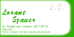 lorant szauer business card